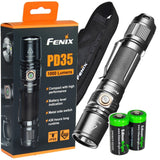 EdisonBright Fenix PD35 V2.0 2018 Upgraded V2 1000 Lumen CREE XP-L HI V3 LED Flashlight with 2 X CR123A Lithium Batteries Bundle