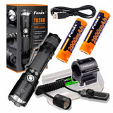 Long duration Tactical bundle: FENIX TK20R 1000 Lumen USB Rechargeable LED tactical Flashlight, 2 X batteries, ALG-00 mount, AER-03 pressure switch, EdisonBright BBX3 battery carry case bundle