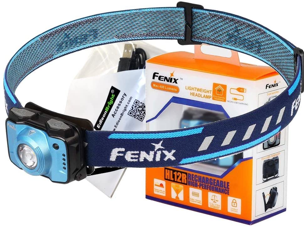 Fenix HL12R USB rechargeable 400 lumen CREE LED headlamp with EdisonBright USB charging cable