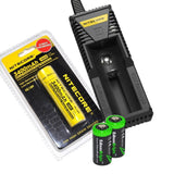 EdisonBright Bundle: NITECORE P30 350 yards long throw 1000 Lumen CREE LED flashlight with Nitecore NL189 3400mAh rechargeable 18650 Battery, i1 charger and 2 X CR123A Lithium Batteries