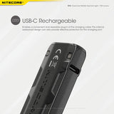 Nitecore TIP SE 700 Lumen USB-C Rechargeable Keychain Flashlight EDC with EdisonBright Charging Cable bundle