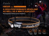 Fenix HM50R V2.0 700 Lumen Rechargeable White/red LED Headlamp with EdisonBright Battery Carrying case Bundle