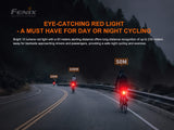 EdisonBright Fenix BC05R V2 USB-C Rechargeable Bike Light Bicycle Red Tail Light Type-C Charging Cable Bundle