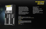 Nitecore SC2 battery charger bundle: 3A Fast charger for 16340/18650/RCR123A/14500 and more battery types with EdisonBright brand BBX3 Battery case