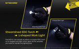 Nitecore MT21C 1000 Lumen 90 Degree Tilt-able head LED Flashlight with 2 X EdisonBright CR123A Batteries bundle