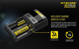 Nitecore SC2 battery charger bundle: 3A Fast charger for 16340/18650/RCR123A/14500 and more battery types with EdisonBright brand BBX3 Battery case