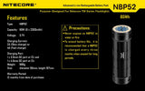 Nitecore NBP52 Ultra-High performance Li-ion 3.7v 65Wh rechargeable extended TM series model Flashlight battery pack.