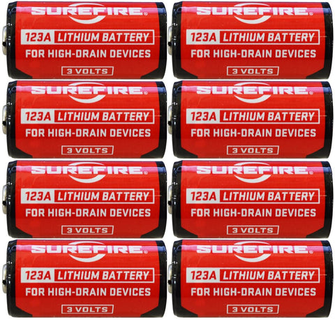 Surefire SF123A 123A 3-Volt Lithium Batteries 8 Pack