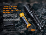 Fenix PD40R V2 USB Rechargeable 3000 Lumen LED Flashlight with, Rechargeable Battery EdisonBright USB Charging Cable Bundle