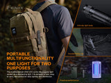 Fenix LD32 UVC 1200 Lumen USB Rechargeable LED Flashlight with Built in UV-C Light Bundle with EdisonBright Battery Carrying case