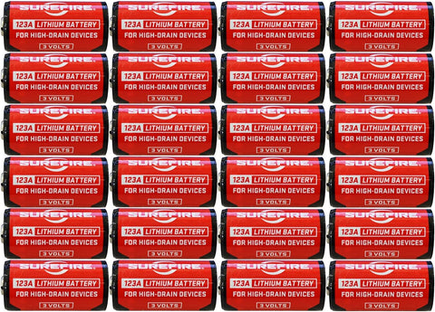 Surefire SF123A Box of 24 123A 3 Volt Lithium Batteries 24-Pack