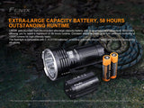 Fenix LR50R 12000 Lumen 1039 Yards Beam quad LED USB rechargeable flashlight with EdisonBright charging cable carry case Bundle