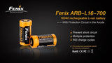 Fenix ARB-L16-700 Rechargeable Li-ion 700mAh 16340/RCR123A Battery