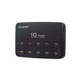 EdisonBright EB-10U 10 Port ETL Certified (60w 10-Port USB Charging Hub) desktop Multi-Port USB Charger for iPhone 6 / 6 Plus, iPad Air 2 / mini 3, Galaxy S6 / S6 Edge note 4 S30R UM20 MH20 and More