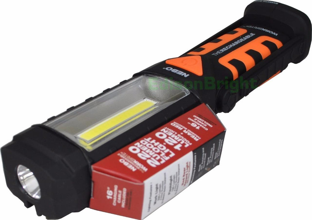 Nebo WORKBRITE™2 6305 USB rechargeable 220 Lumen & Emergency Red Flasher LED Worklight/Flashlight