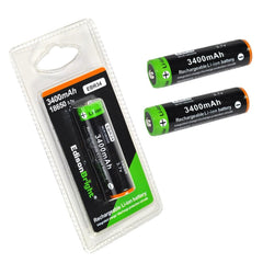 3 Pack EdisonBright EBR34 3400mAh 18650 rechargeable Li-ion protected batteries