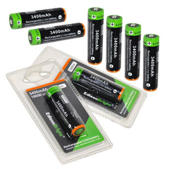 8 Pack EdisonBright EBR34 3400mAh 18650 rechargeable Li-ion protected batteries