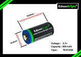 Brand New EdisonBright EBR65 16340 (RCR123A) rechargeable Li-ion batteries