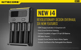 NITECORE New i4 Intellicharger smart battery Charger for Li-ion / IMR / Ni-MH/ Ni-Cd 26650 22650 18650 18490 18350 16340 RCR123 14500 AA AAA D