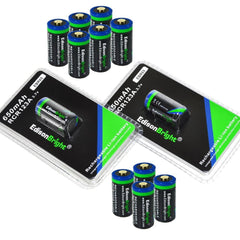 12 Pack EdisonBright 16340 RCR123A 650mAh EBR65 rechargeable Li-ion batteries