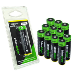 New 12 Genuine individually packed EdisonBright EBR26 2600mAh 18650 Li-ion 3.7v rechargeable protected batteries