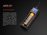 Fenix are-D1 USB Powered Smart Battery Charger for 21700/18650/16340 with EdisonBright BBX5 Battery Carry case