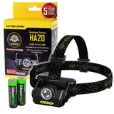 Nitecore HA20 300 Lumens white, red light CREE LED Headlamp with Two EdisonBright AA batteries