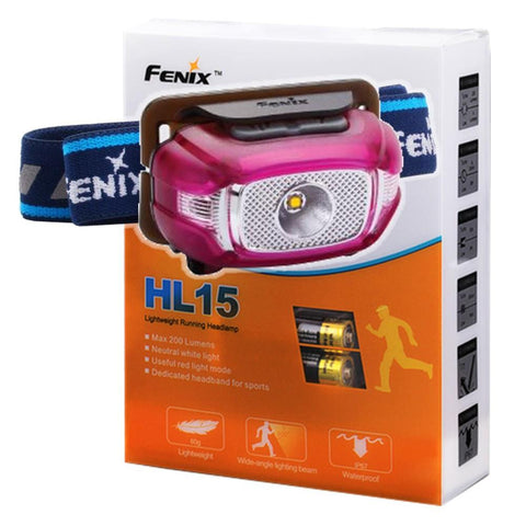 Fenix HL15 200 Lumen CREE LED light weight jogging Headlamp (puple color body)