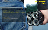 Nitecore Tiny Monster TM28 6000 Lumens 4 x CREE XHP35 HI LED Flashlight powered by Li-ion 4 x 18650s or IMR18650's