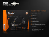 New Fenix HP30R 1750 Lumens CREE LED rechargeable headlamp with two 18650 batteries