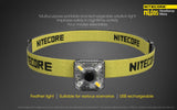 New Nitecore NU05 35 Lumens LED Headlamp Mate cautionary RED / White light flasher