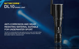 Nitecore DL10 1000 Lumens White, Red Light LED Scuba Diving underwater-sport Flashlight