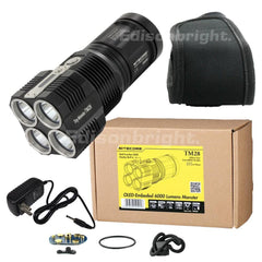 Nitecore Tiny Monster TM28 6000 Lumens 4 x CREE XHP35 HI LED Flashlight powered by Li-ion 4 x 18650s or IMR18650's