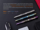 Fenix T5Ti Tactical Pen body, made of TC4 titanium alloy and finished in CNC machining with Germany Schmidt P950M pressurized refill