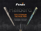 Fenix T5Ti Tactical Pen body, made of TC4 titanium alloy and finished in CNC machining with Germany Schmidt P950M pressurized refill