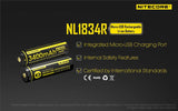 Nitecore NL1834R 18650 3400mAh 3.6v protected Micro-USB rechargeable Lithium Ion (Li-ion) Button Top Battery