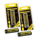 Nitecore NL1826R 18650 2600mAh 3.6v 9.36Wh protected Micro-USB rechargeable Lithium Ion (Li-ion) Button Top Battery