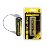 Nitecore NL1826R 18650 2600mAh 3.6v 9.36Wh protected Micro-USB rechargeable Lithium Ion (Li-ion) Button Top Battery