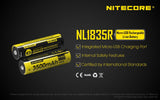 Nitecore NL1835R 18650 3500mAh 3.6v protected Micro-USB rechargeable Lithium Ion (Li-ion) Button Top Battery