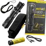 Nitecore MH25GTS 1800 Lumens Upgraded High Performance LED Micro-USB rechargeable Tactical Flashlight with 18650 Rechargeable (NL1835) 3500mAh Li-ion Battery